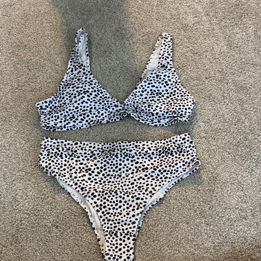 SHEIN Black and White Polka Dot Bikini